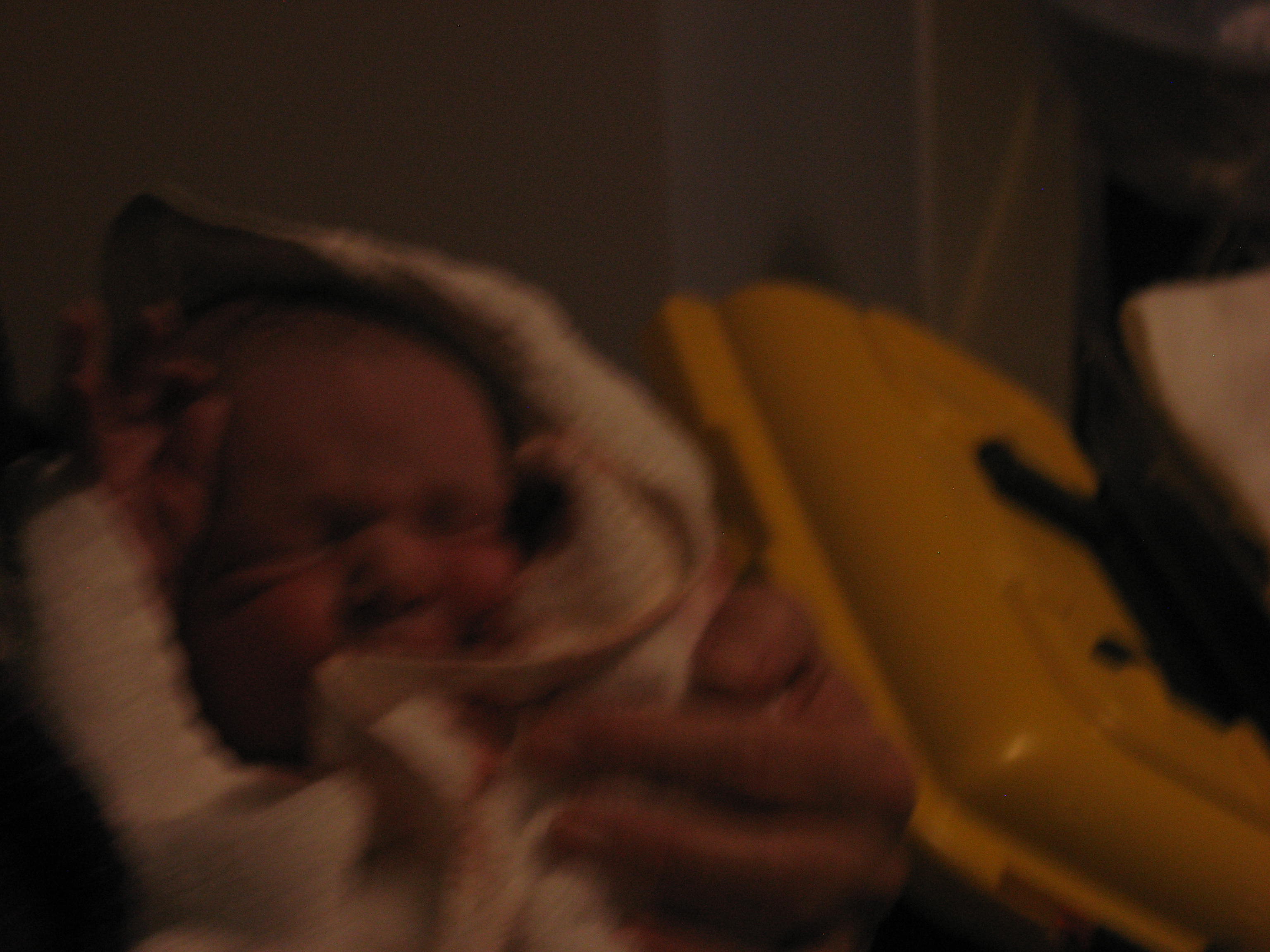 Wrapped up, ready for mum